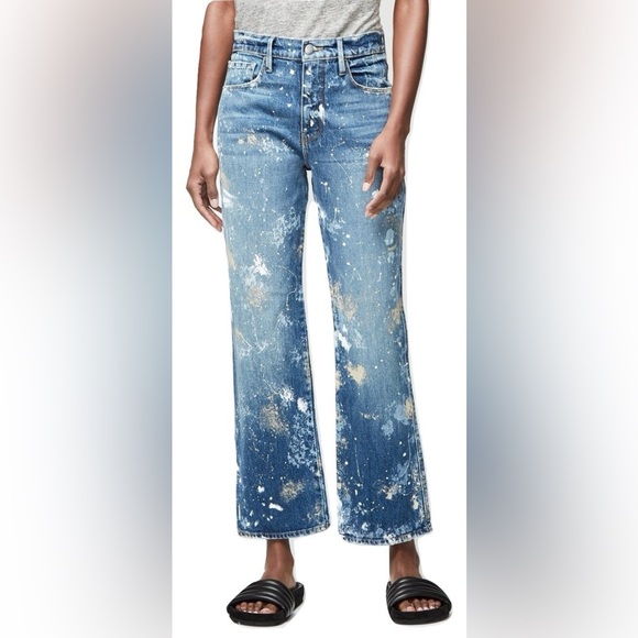 Frame | Le Sylvie Kick Boot Splattered Denim Jean Size 24 - Picture 14 of 14